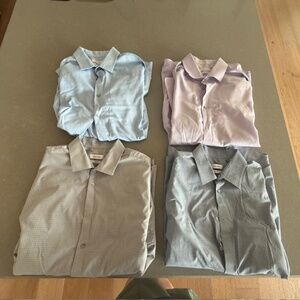 4 Men's Calvin Klein Button Dress Shirts 17.5" 34/35 - Regular Fit